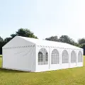 TOOLPORT 6x10m, Partytelt, PVC-teltdug, hvid, med bundramme