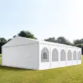 TOOLPORT 8x12m, Partytelt, PVC-teltdug, hvid, med bundramme