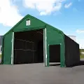 TOOLPORT 8x12m, Telthal, PRIMEtex-PVC-teltdug, mørkegrøn, med statikpakke (blød undergrund)