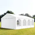 TOOLPORT 5x8m, Partytelt, PVC-teltdug, hvid, med bundramme