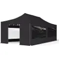 TOOLPORT 4x8m, aluminium, easy-up-pavillon, 4 sidedele, sort