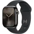 Apple Watch Series 10 GPS + Cellular 42mm - Slate Titanium Case with Black Sport Band - S/M