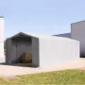 TOOLPORT 6x16m, Telthal, PVC-teltdug, grå, med statikpakke (beton undergrund)