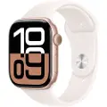 Apple Watch Series 10 GPS 46mm - Rose Gold Aluminium Case with Light Blush Sport Band - S/M