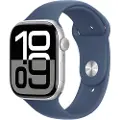 Apple Watch Series 10 GPS 46mm - Silver Aluminium Case with Denim Sport Band - M/L