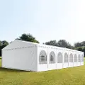 TOOLPORT 8x28m, Partytelt, PVC-teltdug, hvid, med bundramme
