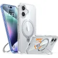 Torras Ostand Spin Case for iPhone 16 (Transparent)