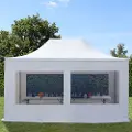 TOOLPORT 3x4,5m, stål, easy-up-pavillon, 4 sidedele, hvid