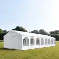 TOOLPORT 6x26m, Partytelt, PVC-teltdug, hvid, med bundramme