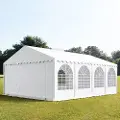 TOOLPORT 5x8m, Partytelt, PVC-teltdug, hvid, med bundramme