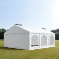 TOOLPORT 6x6m, Partytelt, PVC-teltdug, hvid, med bundramme