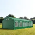 TOOLPORT 6x12m, Partytelt, PVC-teltdug, mørkegrøn, med bundramme