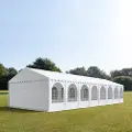 TOOLPORT 6x16m, Partytelt, PVC-teltdug, hvid, med bundramme