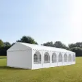 TOOLPORT 6x14m, Partytelt, PVC-teltdug, hvid, med bundramme