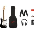 Squier Affinity Series Stratocaster Mustang Micro Pack Black with Gig Bag and HD9 Headphones - Nearly New