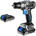 24hShop Deko Tools skruemaskine 20V med børsteløs motor og 2 batterier