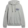 Superdry Superdrytil mænd. M2013706A Grafisk sweatshirt med hætte og logo Vintage Classic grå (XXL), Casual, Bomuld