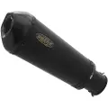 SHARK EXHAUST Dsx-7 Endelyddæmper Rustfrit Stål børstet med Carbon-endekappe