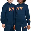 Nike Kylian Mbappé Club Fleece-hættetrøje til større børn - blå