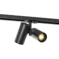 QAZQA Moderne 1-faset skinnespot sort 2-lys - Iconic Scopio