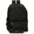 Pepe Jeans Pepe Jeansunisex til børn. 6339221 Aris rygsæk + taske sort -31x44x17.5cm (OSFA), Casual, Polyester, børnetøj