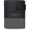 Pepe Jeans Pepe Jeansunisex. 7831231 Dobbelt læderpung med klik-lukning Sort (OSFA), Casual