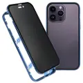 Mtp Products iPhone 16 Pro Max Magnetisk Cover med Hærdet Glas - Privatliv - Mørkeblå