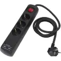 PR Home - Stikdåse 3 stik + Usb 1,4 m - Sort - Tilbehør - - Homeroom