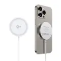 Duzzona W18 Qi2 Hurtig trådløs oplader 15W - iPhone 12/13/14/15/16/17/Air - Hvid