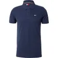 Tommy Hilfiger Tommy Jeanstil mænd. DM0DM15370 Pure Cotton Slim marineblå polo shirt (XXL), Casual, Korte ærmer, Økologisk bomuld, Bæredygtig
