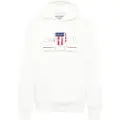 Gant Ganttil mænd. 2047082 Archive Shield hættetrøje off-white (5XL), Hvid, Casual, Bomuld, Lange ærmer