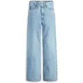 Levi's Levi'stil kvinder. A6081-0002 Ribcage jeans med brede ben blå (26/32), Casual, Bomuld, Denim