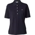 Gant Ganttil kvinder. 4202231 Shield pique polo shirt navy (XS), Casual, Bomuld, Korte ærmer, Blå