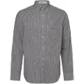 Gant Ganttil mænd. 3000140 Poplinskjorte Regular Fit Banker Stripe sort (XL), Casual, Bomuld, Lange ærmer