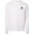 Gant Ganttil mænd. 2004058 Medium Archive Shield T-shirt hvid (L), Casual, Bomuld, Lange ærmer