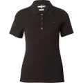 Tommy Hilfiger Tommy Hilfigertil kvinder. WW0WW42047 Polo 1985 sort (XS), Casual, Korte ærmer, Økologisk bomuld, Bæredygtig
