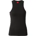 Hugo Boss HUGOtil kvinder. 50515651 Ensfarvet T-shirt sort (S), Casual, Polyester, Uden ærmer/stropper