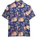 Superdry Superdrytil mænd. M4010353A Hawaiiskjorte navy (L), Casual, Bomuld, Korte ærmer, Blå