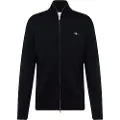 Gant Ganttil mænd. 8030164 Cardigan med lynlås Casual sort (XXL), Bomuld, Lange ærmer