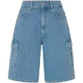 Pepe Jeans Pepe Jeanstil kvinder. PL801136 Kort afslappet arbejder blå (24), Casual, Bomuld, Bæredygtig