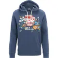 Superdry Superdrytil mænd. M2013702A Grafisk sweatshirt med hætte og logo Tokyo Vintage blå (S), Casual, Bomuld, Bæredygtig