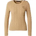 Ralph Lauren Lauren Ralph Laurentil kvinder. 200932223005 Bomuldstrøje med beige knapkant (XS), Casual