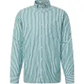 Gant Ganttil mænd. 3000130 Regular Fit grøn stribet poplinskjorte (XL), Casual, Bomuld, Lange ærmer