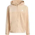 Adidas Originals Adicolor 3 Stripes Teddy Fleece Sweatshirt Med Lynlås