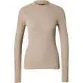G-Star G-Startil kvinder. D25033-D850-C788 Slim Rib Mock T-shirt brun (XL), Casual, Lange ærmer, Økologisk bomuld