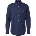 Gant Ganttil mænd. 3240160 Regular Fit-skjorte med marineblå mikroprint (3XL), Casual, Bomuld, Lange ærmer