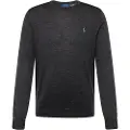 Ralph Lauren Polo Ralph Laurentil mænd. 710946143003 Vaskbar uldtrøje Slim Fit grå (S), Casual, Bomuld