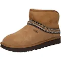 Ugg UGGtil kvinder. 1158262 Klassiske Mini Crescent-ankelstøvler i læder, brune (36), Fast, Ingen, Casual, Afslappet