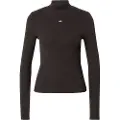 Tommy Hilfiger Tommy Jeanstil kvinder. DW0DW19830 Csmieta Essential Mock sort (XS), Casual, Lange ærmer, Økologisk bomuld, Bæredygtig