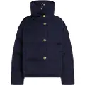 Tommy Hilfiger Tommy Hilfigertil kvinder. WW0WW43158 Oversize jakke med navyfarvet dunfyld (S/M), Casual, Polyester, Genanvendt nylon, Blå